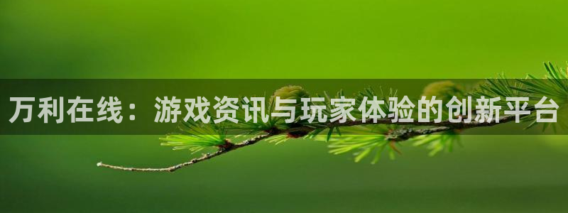 优贝娱乐怎么注册：万利在线：游戏资讯与玩家体验的创新平台